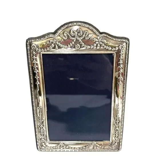 Sheffield England hallmark silver portrait photo frame standing vintage Art Deco